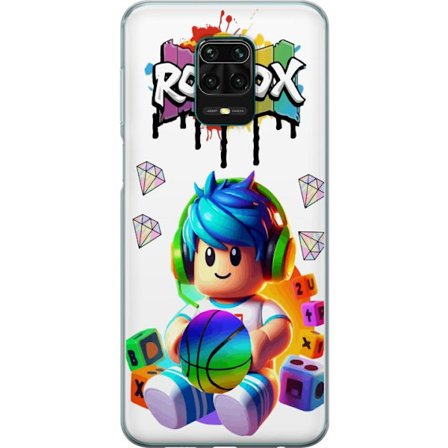 Kompatibelt Mobildeksel til Xiaomi Xiaomi Redmi Note 9 Pro Fargerik Roblox-illustrasjon med spillkarakter, leker og energi, perfekt for spillfans og b