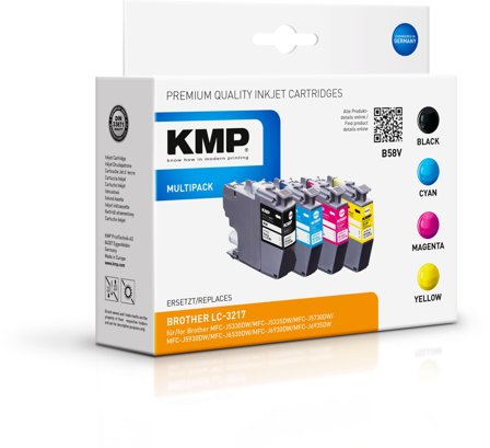 KMP Patrone Brother LC3217VA LDR Multip. 4x550 S. B58V refilled