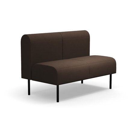 Modulsofa VARIETY, 2-Sitzer, Stoff Blues CSII, dunkelbraun