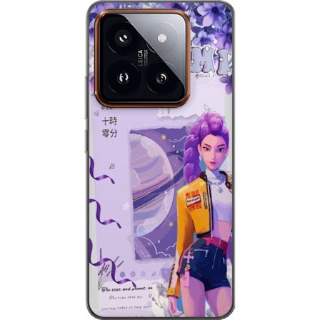 Kompatibelt Mobilskal till Xiaomi Xiaomi 14 Pro Kpop Demon Hunters Rumi Lila Planet Kosmisk Idol Stil Fantasy