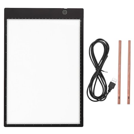 Musta Artcraft A4B -valopöytä kynillä, USB-kaapelilla lapsille, suunnittelijoille, maalaamiseen, jäljittelyyn ja kopiointiin