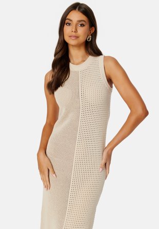 Object Collectors Item Palia S/L Knit Dress Sandshell Klær