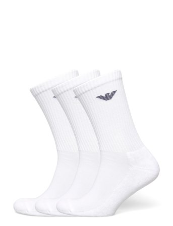 Men's Knit Short Socks White Emporio Armani