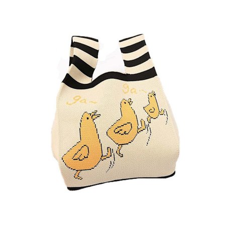 Stickad handväska tygväska 10 10