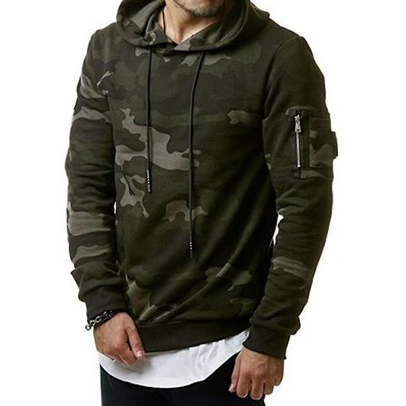 Miesten rento camo-kuvioitu huppari urheilupaita pienellä taskulla