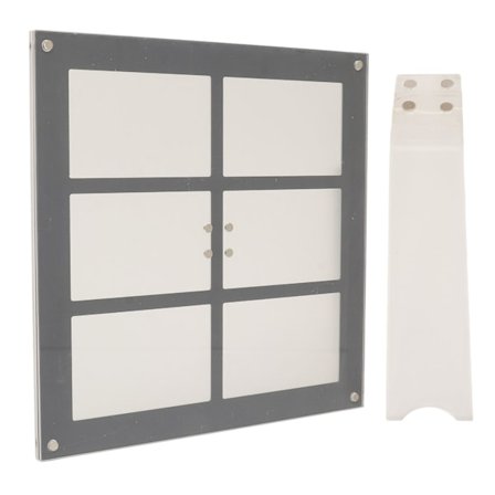 Klar akryl flytande ram med 6 rutnät dubbelskikts magnetisk bildram fristående för kylskåp skrivbordsdisplay vit