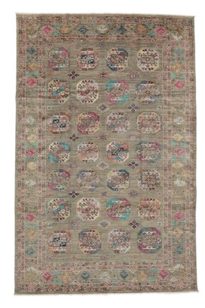 Noué À La Main Kazak Ariana Tapis 198X314 De Laine Marron/Jaune Foncé