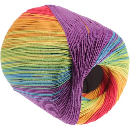 Rulle Bomuldsgarn Regnbue Strikkegarn Finger Vægt Hæklegarn Kompatibel med Håndstrik DIY Sweater Filt Kostume