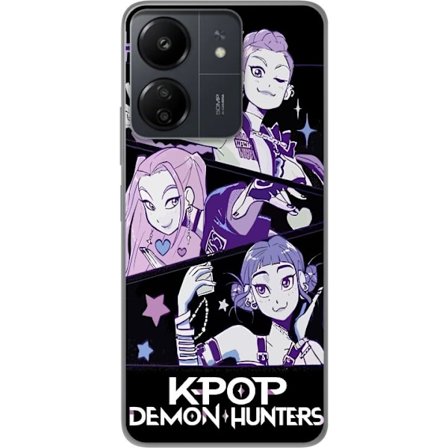 Yhteensopiva Puhelinkuori Xiaomi Redmi 13C Kpop Demon Hunters Huntrix Trio Tytöt Violetit tähdet Retro-idoli Taidetta