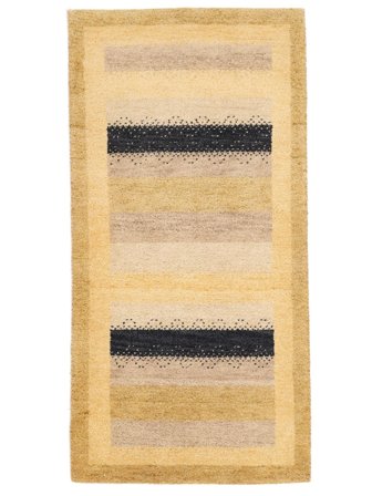 Håndknyttet Gabbeh Indisk Fine Teppe 71X142 Oransje/Beige