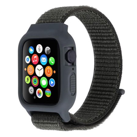 Apple Watch Series 5 40mm nylon silikone Ramme - Mørkegrå