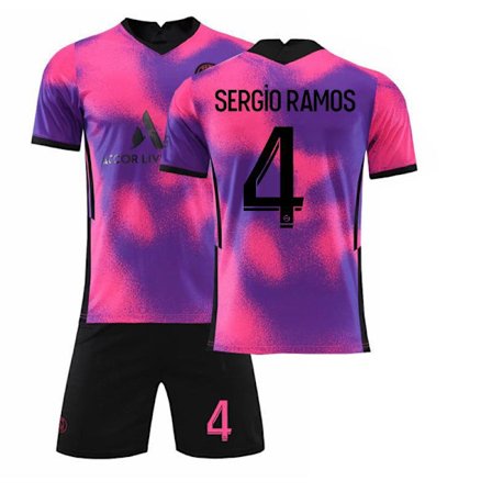 2021 Paris 3:e bortatröja set - Nr 4 SERGIO RAMOS #L
