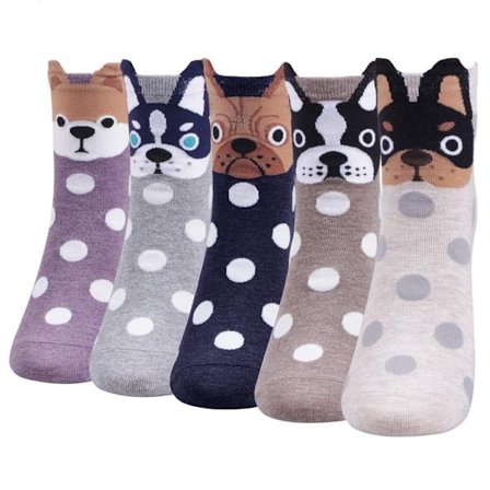 5 par sjove søde dyresokker afslappet gave til damer