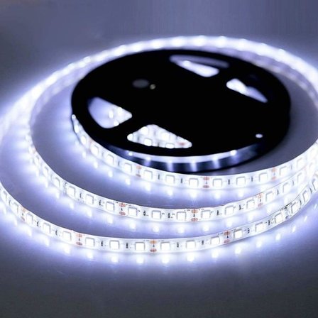 Kold Hvid LED Strip, 5m/16.4ft 12V 6500K SMD5050 300LED'er IP65 Vandtæt Klippelig Fleksibel LED Tape til Køkken Bar Skab Spejl