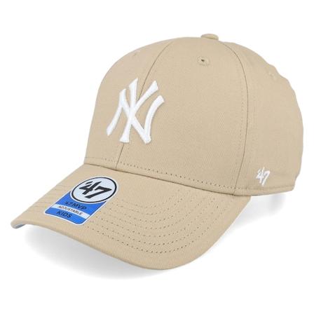 47 Brand - MLB Beige adjustable Cap - New York Yankees Raised Basic Mvp Khaki Adjustable @ Hatstore