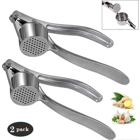 Hvidløgspresser Rustfrit Stål 2 Dele Hvidløgspresser Hvidløgsværktøj Stærk og Holdbar Hvidløg