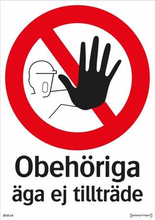 Systemtext 350114 Skylt 210 x 297 mm, Skyltar