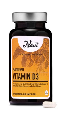 Nani Vitamin D3 på planteform 90 kaps, Helse & Madvarer, Vitaminer, D-vitamin