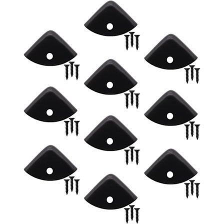 Sett med 10 svarte runde møbelhjørner, beskyttende hjørner, cra