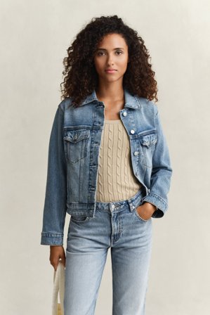 GANT Damen Trucker Jeansjacke (M) Blau
