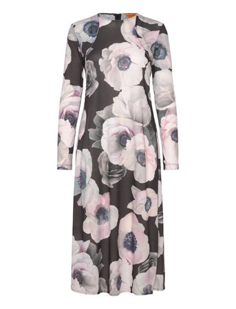 STINE GOYA | Crewneck Long Sleeve Midi Dress, 22 | S