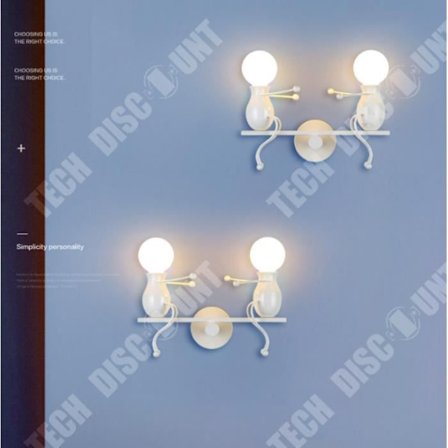 Vägglampa - TD - YOLISTAR - Metall - Vit - E27, 2 lampor max 40W