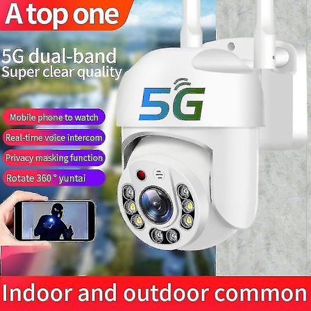 5G Wifi-kamera Ulkotiloihin Ptz Ip-kamera 1mp Langaton Nopeuskupu CCTV-turva