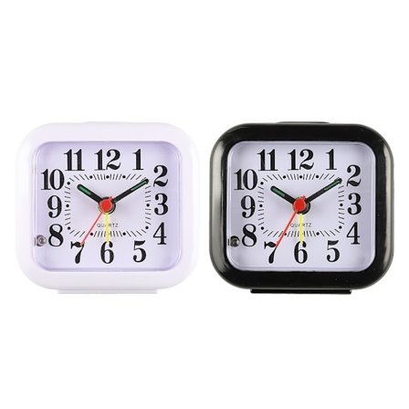 Praktisk vækkeur med lydløs drift og selvlysende visere