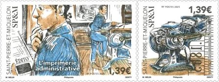 St. Pierre & Miquelon - Administration - Postfrisk sæt 2v