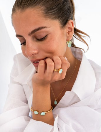 Caroline Svedbom Mini Drop Necklace - Green - ONE SIZE