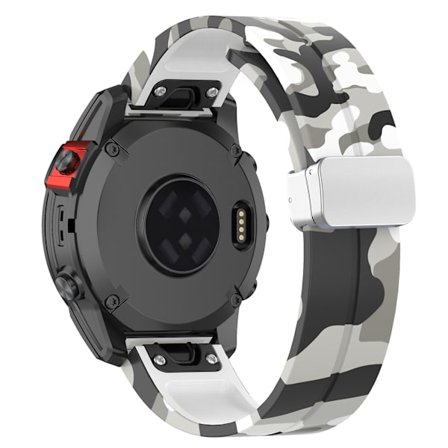 Kamouflage Silver Buckle 20mm Sportklockarmband för Garmin Fenix 7S/6S Pro / 5S Plus/Instinct 2S