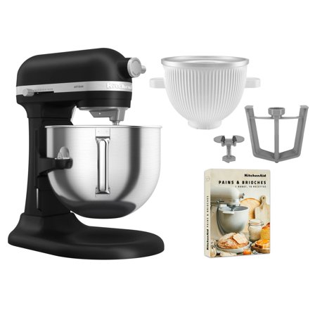 Kitchenaid Artisan 5KSM70SHXE kjøkkenmaskin 6,6 liter + 5KSMICM Ice Cream Maker, black matte