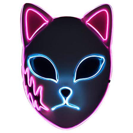 Halloween Glödande Led Light Up Mask Anime Cosplay Demon Slayer