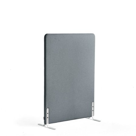 Skjermvegg ZONE, H1360 B1000 T46 mm, stoff Rivet, hvite ben, blågrå