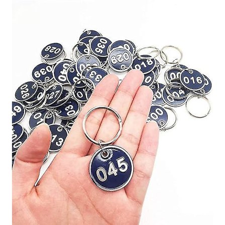 1-50 Numre Nøglering Numre Tags Skab Gym Nøgleringe Graveret