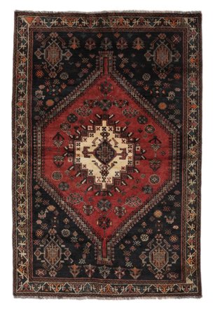 Shiraz Tæppe Orientalsk Sort/Brun (Uld, Persien/Iran)