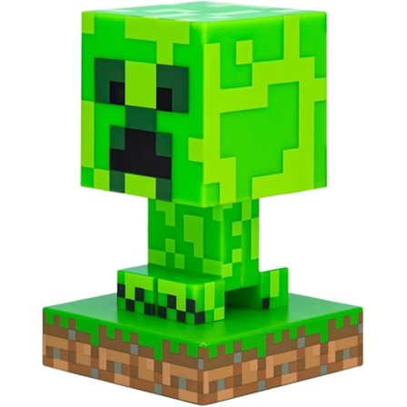 Creeper Lampe, 3D Lampe - Officielt Licenseret Natlampe - 12 cm Høj, Batteridrevet, Spillerum og Soveværelsesindretning til Gamere