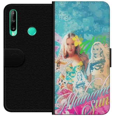 Kompatibelt Lommeboketui til Huawei P40 lite E Eventyrverden med Steve, Creeper og dyr i fargerik blokkgrafikk