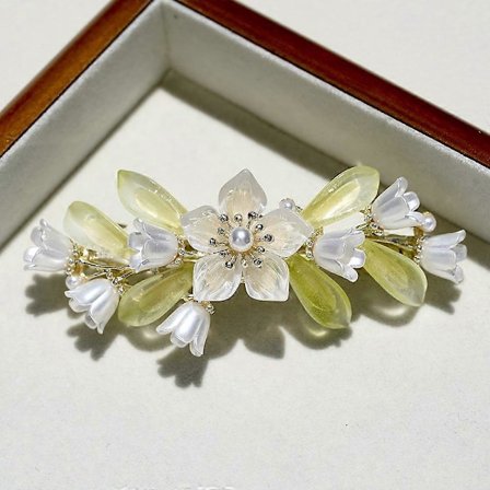 Kielo Kukka Helmi Jousi Hiusklipsit Naisten Tytöille, 3,5 tuuman Vintage Zirkoni Poninhäntä Tyylikäs Naisten Hiusklipsi Hiusneula