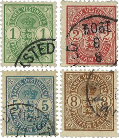 Dansk Vestindien 1905 - AFA 16-17+22-23 - Stemplet