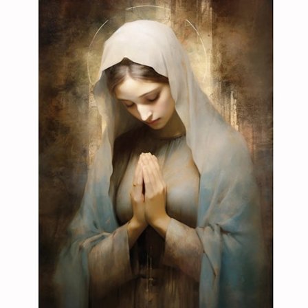Velsignet Maria Diamantmaleri Sæt: 5D Fuld Bor, Helligt Portræt, Klart Lærred, Religiøst DIY Broderi til Kirkedekoration