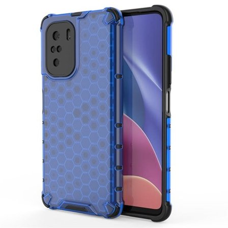Honeycomb Case med TPU-stötfångare för Xiaomi Redmi K40 Pro+ / K40 / Poco F3 blå