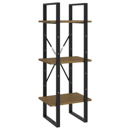 Vidaxl Bokhylla 3 Hyllplan Honungsbrun 40x30x105 Cm Massiv Furu Brun