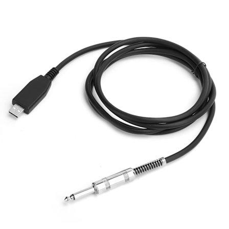 USB Guitar Kabel USB Han til 6.35mm Mono Jack Stikledning Guitar Base til PC Optagelseskabel 2 M