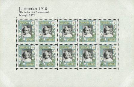 Danmark 1978 - Julemærkeark 1910 - Nytryk - Postfrisk