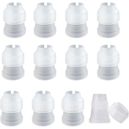 12 kpl Liittimiä, jotka ovat yhteensopivia pursotinpussien kanssa, pienet muoviset liittimet kakun koristeluun, yhteensopivat kuorrutussuuttimet, 