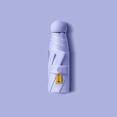 Kapselformet solparaply: Giver solbeskyttelse og UV-beskyttelse, beskytter mod både sol og regn, let og nem at bære.