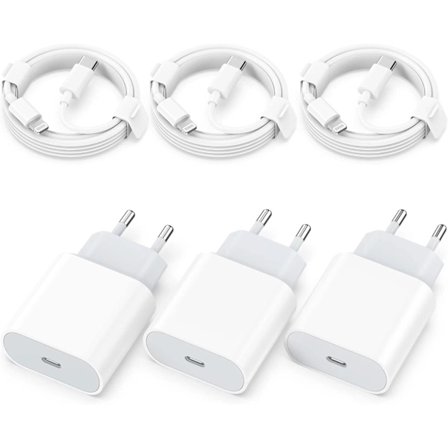 (3st) 1M USB-adapter 20W USB-C lightning-kabel Apple iPhone 11/12/13/14