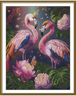 Broderikit Billede Flamingoer - Nova Sloboda