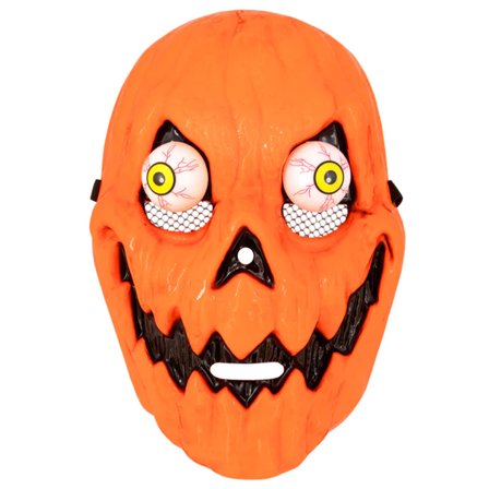 Läskig Pumpa Halloweenmask 18,5x26cm